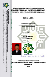 ANALISIS KUALITAS LAYANAN WEBSITE PONDOK PESANTREN TEKNOLOGI RIAU ...